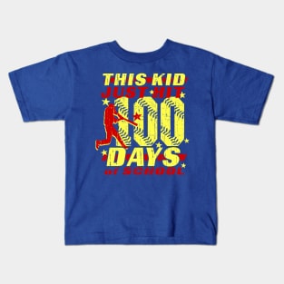 Kid's Softball 100 Days of School Softball Player Fan Kids T-Shirt